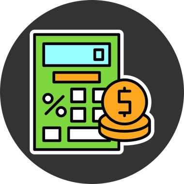 Kredi Hesap Makinesi Web simgesi vektör çizimi