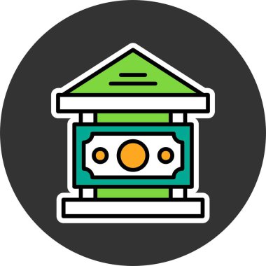 Merkez Bankası Web simgesi vektör illüstrasyonu