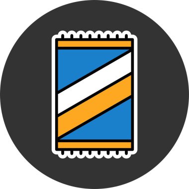 Plaj Havlusu Web simgesi vektör illüstrasyonu