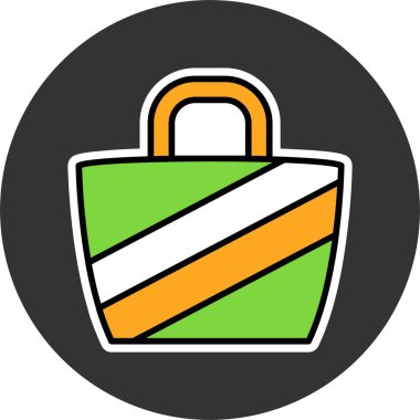 Plaj Çantası Web ikonu vektör illüstrasyonu