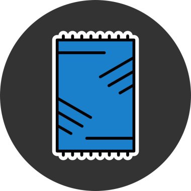 Plaj mat web simgesi vektör illüstrasyonu