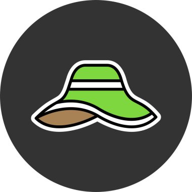 Güneş şapkası ağ ikonu vektör illüstrasyonu