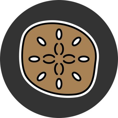 Kum Doları Web simgesi vektör illüstrasyonu