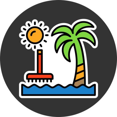 Plaj Temizleme Ağı vektör çizimi