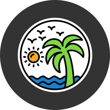 Plaj resmi web vektör illüstrasyonu