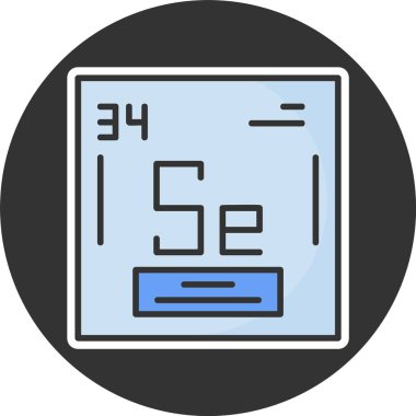 Selenyum. Kimyasal ikon web illüstrasyonu