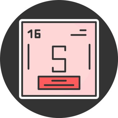 Sülfür. Kimyasal ikon web illüstrasyonu