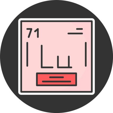 Lutetium. Kimyasal ikon web illüstrasyonu