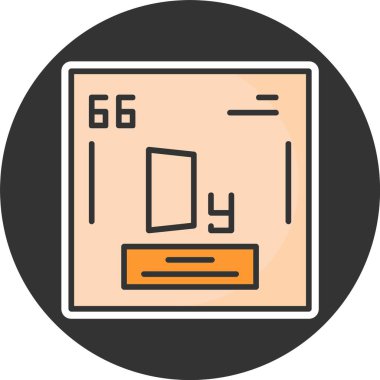 Dissprosyum. Kimyasal ikon web illüstrasyonu