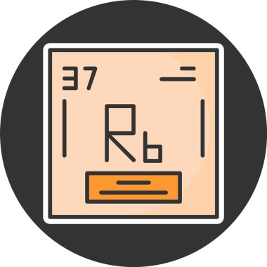 Rubidyum. Kimyasal ikon web illüstrasyonu