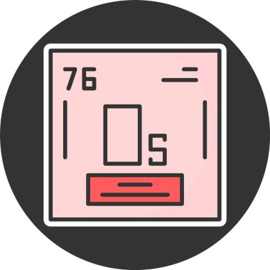 Osmiyum. Kimyasal ikon web illüstrasyonu