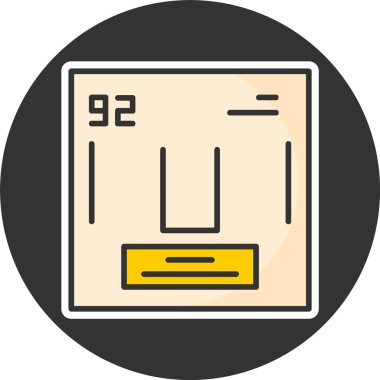 Uranyum. Kimyasal ikon web illüstrasyonu