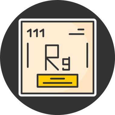 Roentgenium. Kimyasal ikon web illüstrasyonu
