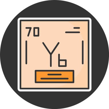Ytterbium. Kimyasal ikon web illüstrasyonu