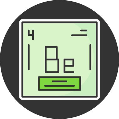 Berilyum. Kimyasal ikon web illüstrasyonu