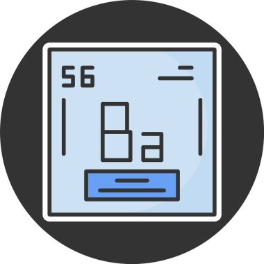 Baryum. Kimyasal ikon web illüstrasyonu