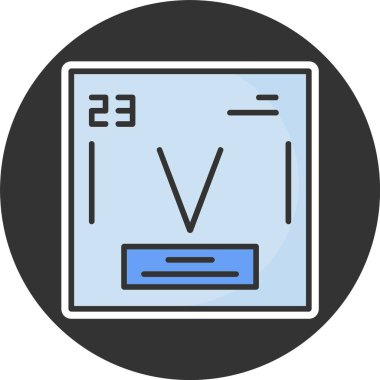 Vanadyum. Kimyasal ikon web illüstrasyonu