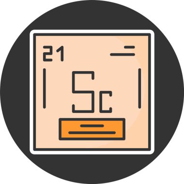 Scandium. Kimyasal ikon web illüstrasyonu
