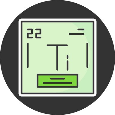 Titanyum. Kimyasal ikon web illüstrasyonu