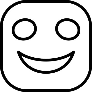 Beyaz arkaplanda hafifçe gülen yüz simgeleri, vektör illüstrasyonu