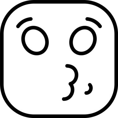 Beyaz arkaplanda Öpüşen Yüz simgeleri, vektör illüstrasyonu