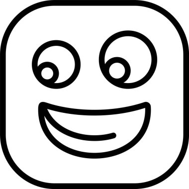 Beyaz arkaplanda Yuvarlanan Gözler simgesi olan yüz, vektör illüstrasyonu