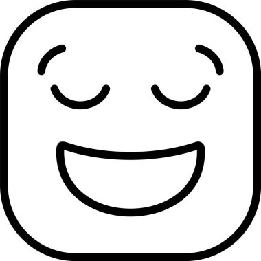 Beyaz arkaplanda rahatlamış yüz simgeleri, vektör illüstrasyonu