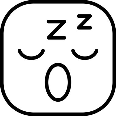 Beyaz arkaplanda Uykulu Yüz simgeleri, vektör illüstrasyonu