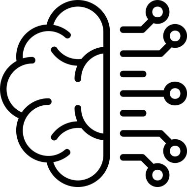 Beyaz arkaplanda Al Beyin simgesi, vektör illüstrasyonu 