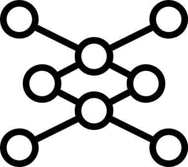 Beyaz arkaplanda Nöral Ağ simgesi, vektör illüstrasyonu 