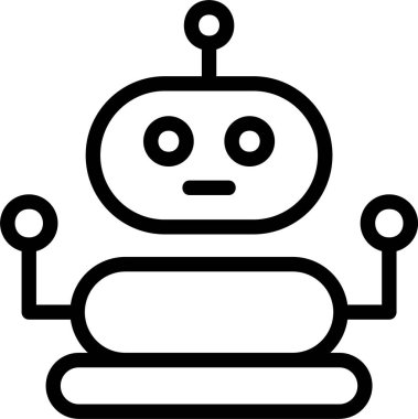 Beyaz arkaplanda Al Robot simgesi, vektör illüstrasyonu 