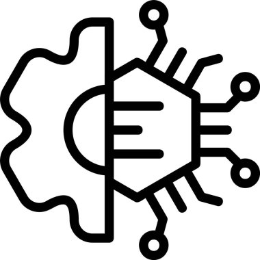 Beyaz arkaplanda Al Algoritması simgesi, vektör illüstrasyonu 