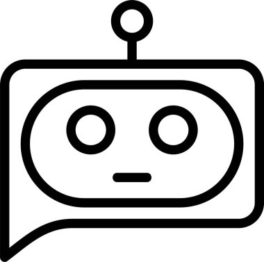 Beyaz arkaplanda Al Chatbot simgesi, vektör illüstrasyonu 