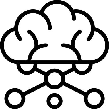 Beyaz arkaplanda AI Sistem simgesi, vektör illüstrasyonu 