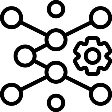 Beyaz arkaplanda Derin Sinirsel Ağ simgesi, vektör illüstrasyonu 