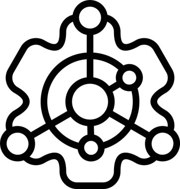 Beyaz arkaplanda gelişmiş yapay zeka teknolojisi simgesi, vektör illüstrasyonu 