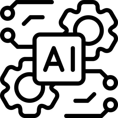 Beyaz arkaplanda Future Tech Al simgesi, vektör illüstrasyonu 