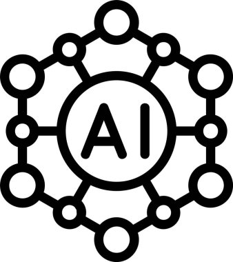 Beyaz arkaplanda Al model simgesi, vektör illüstrasyonu 