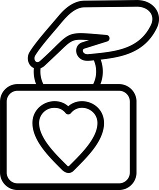 Beyaz arkaplan, vektör illüstrasyonunda Charity Conå simgesi 