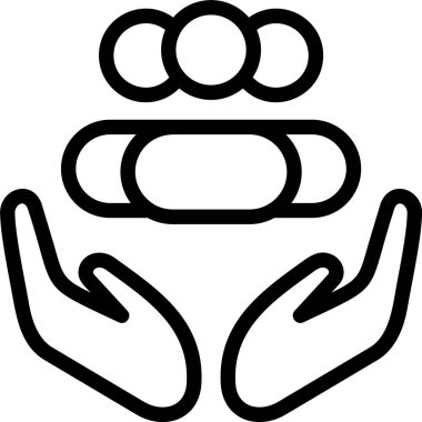 Beyaz arkaplanda Toplum Destek simgesi, vektör illüstrasyonu 