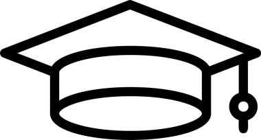 Beyaz arkaplanda mezuniyet başlığı simgesi, vektör illüstrasyonu 