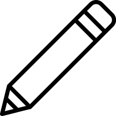 Beyaz arkaplanda kalem simgesi, vektör illüstrasyonu 