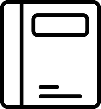 Beyaz arkaplanda defter simgesi, vektör illüstrasyonu 