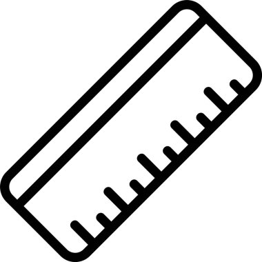 Beyaz arkaplanda cetvel simgesi, vektör illüstrasyonu 