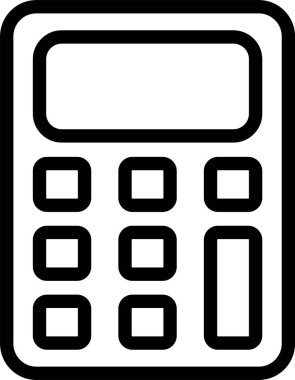 Beyaz arkaplanda hesap makinesi simgesi, vektör illüstrasyonu 