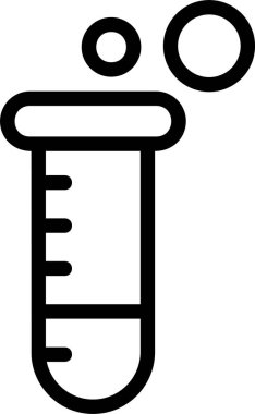 Beyaz arkaplanda test tübü simgesi, vektör illüstrasyonu 