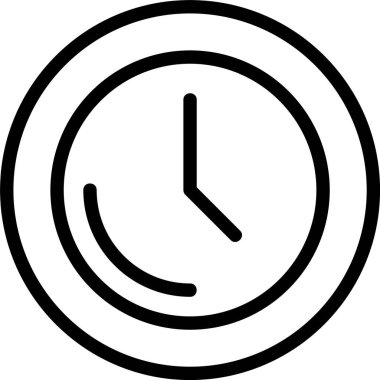 Beyaz arkaplan üzerindeki Zaman Saati simgesi, vektör illüstrasyonu 