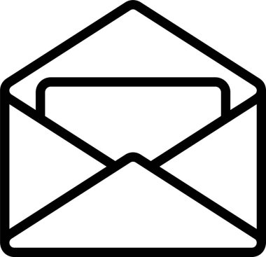 Beyaz arkaplanda e- posta simgesi, vektör illüstrasyonu 