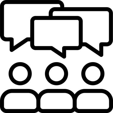 Beyaz arkaplan üzerindeki forum simgesi, vektör illüstrasyonu 