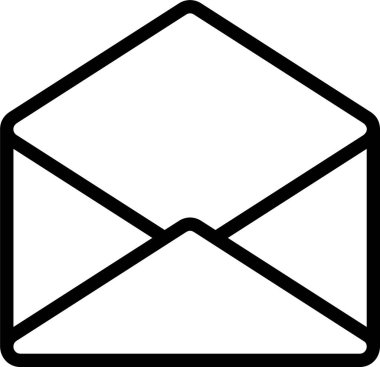 Beyaz arkaplan, vektör illüstrasyonunda E- posta Zarfı simgesi 